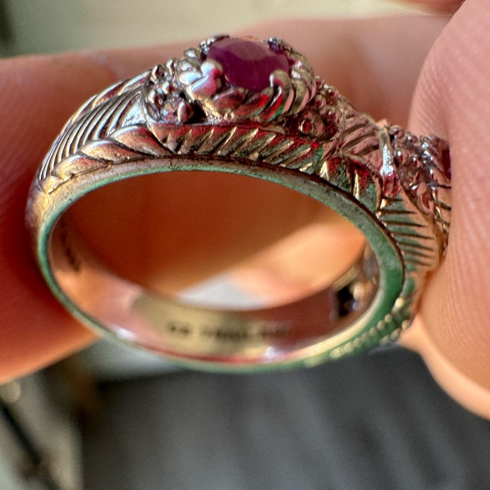 Judith Ripka ruby ring, size 8 - Picture 5 of 5